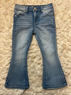Lilac Sunset Girls Size 5 Flare Leg Jeans Rhinestone Detail Casual